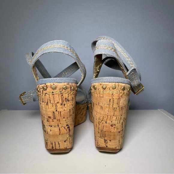 Stuart Weitzman Heels Size 9 Cork
Wedge Platform Light Blue - Picture 4 of 8